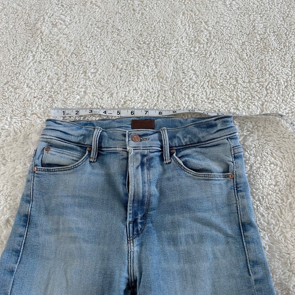 Mother Jeans Womens 25 Blue The Mid Rise Dazzler Ankle Fray Slim Stretch Raw Hem - Picture 4 of 10